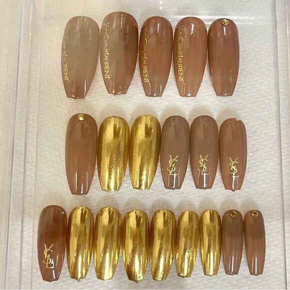 Brown Goddess gel pressons - Picture 9 of 9